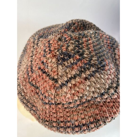 Vintage Hansen Wool & Acrylic One Size Beret In Pink & Gray Stripes Made in USA - Picture 5 of 16
